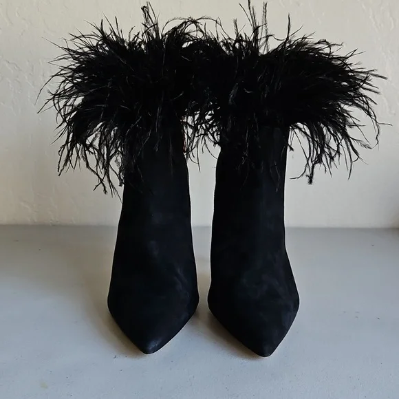 MICHAEL Michael Kors Whitby Feather Trim Suede Ankle Boot - Picture 2 of 7